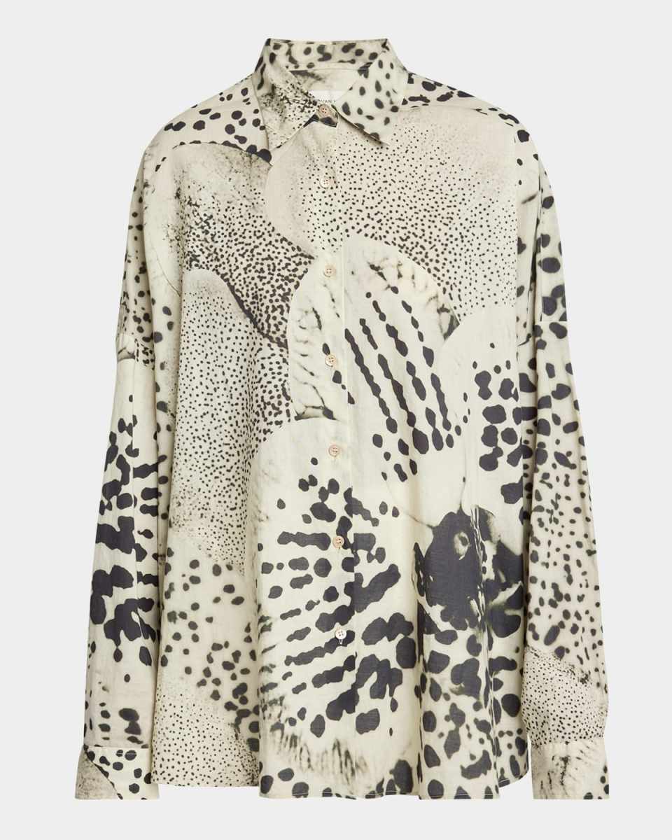 Casia Flower-Print Button-Down Shirt
